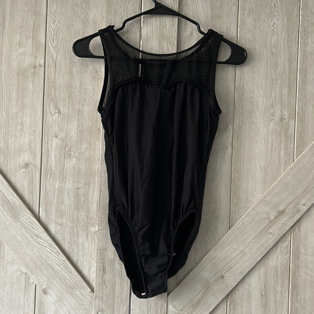 MotionWear Black Mesh Leotard
